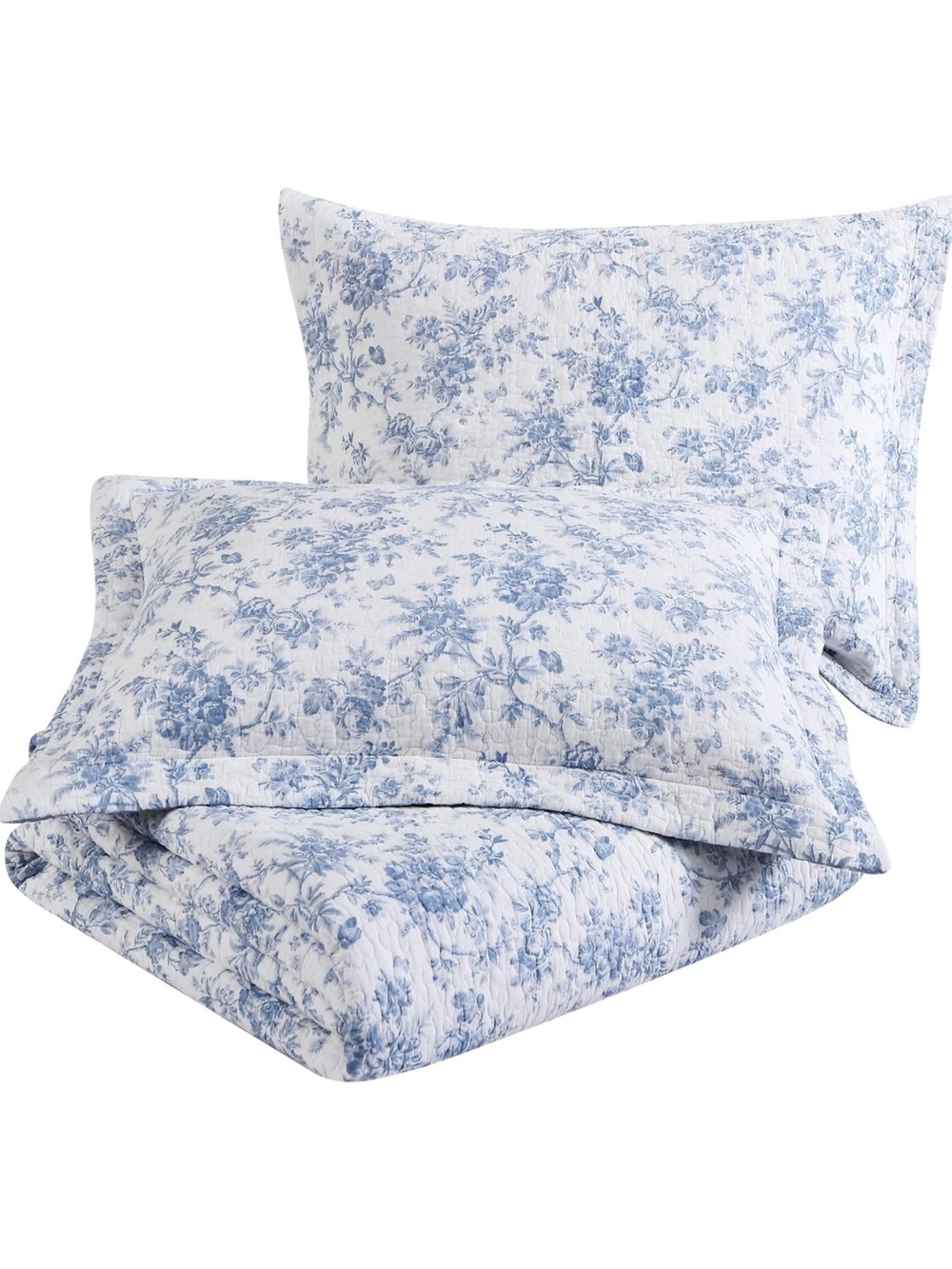 Laura Ashley Full/Queen Quilt Set, Reversible Cotton Bedding with Matching Shams - Picture 4 of 5